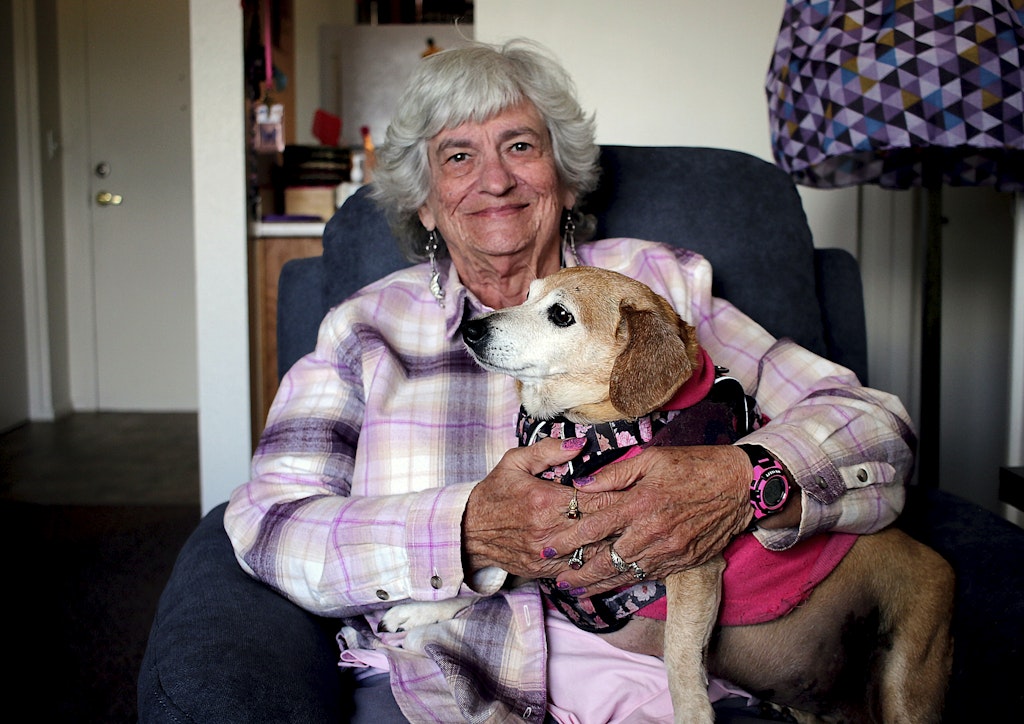 Kasey Dungan 73 With Her 11 year old Mixed Dachshund Sandy Lives In kasey-dungan-73-with-her-11-year-old-mixed-dachshund-sandy-lives-in